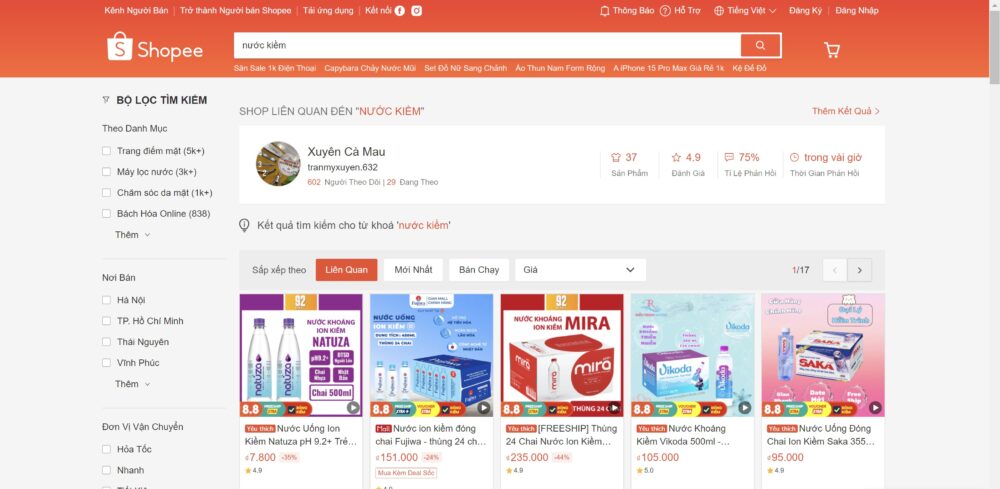 Website thương mại điện tử shopee